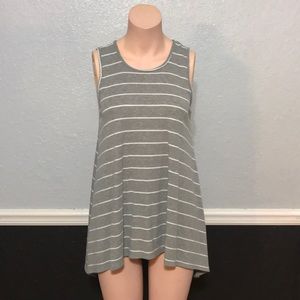 Grey and white striped Top